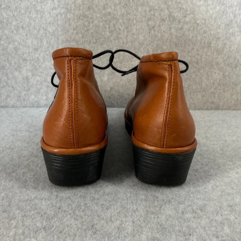 Fly London Women's 38 / 7 - 7.5 Ankle Boots Pert Cognac Brown Leather Wedge
